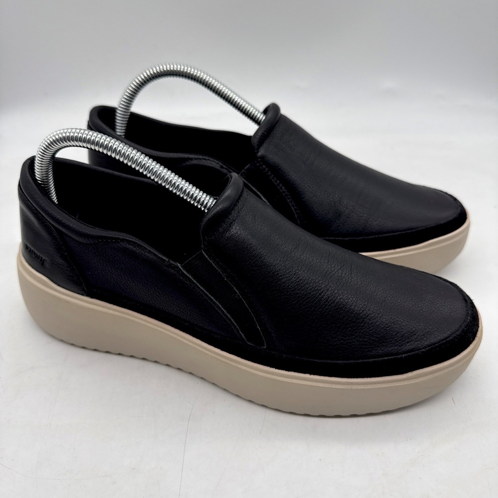 Vionic Platform Slip on Shoes Women's Size 8.5 Black Leather Kearny Sneaker